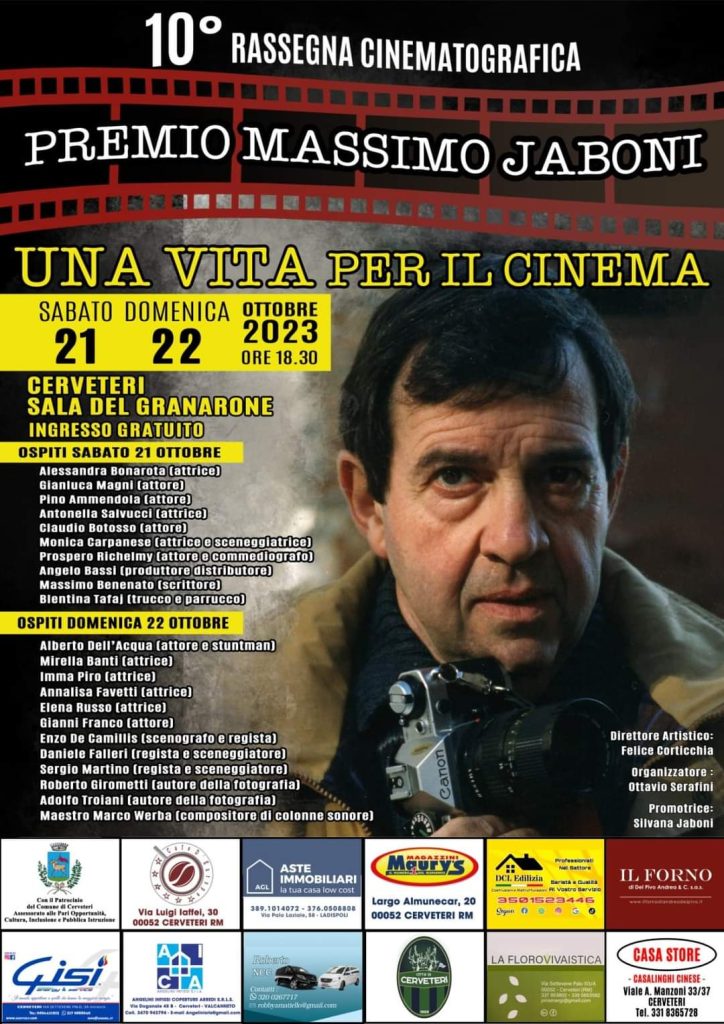 “Massimo Jaboni, una vita per il cinema”: 2 serate evento a Cerveteri