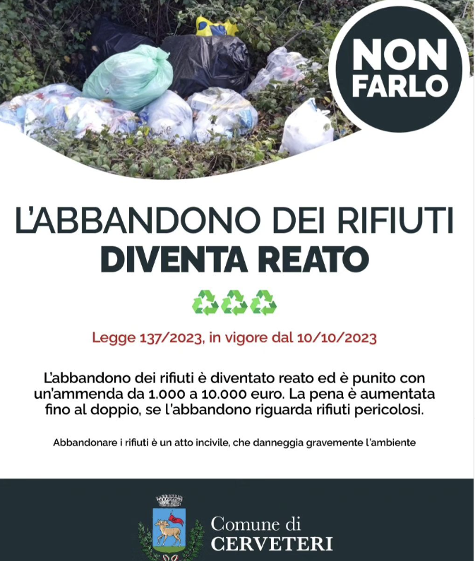 L'abbandono dei rifiuti è reato, multe di fino a 10mila euro