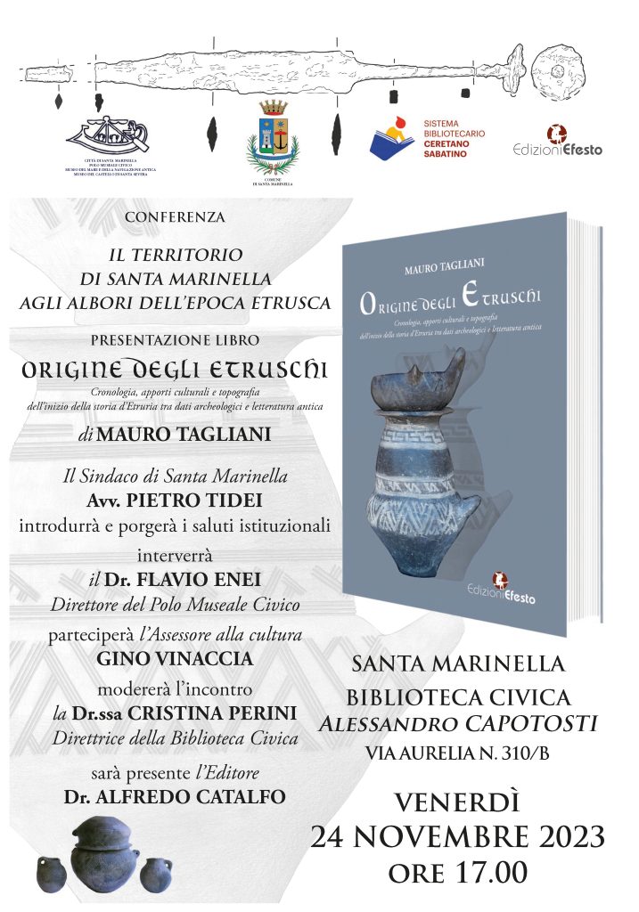 "Origine degli Etruschi" a Santa Marinella il libro che racconta gli albori della civiltà