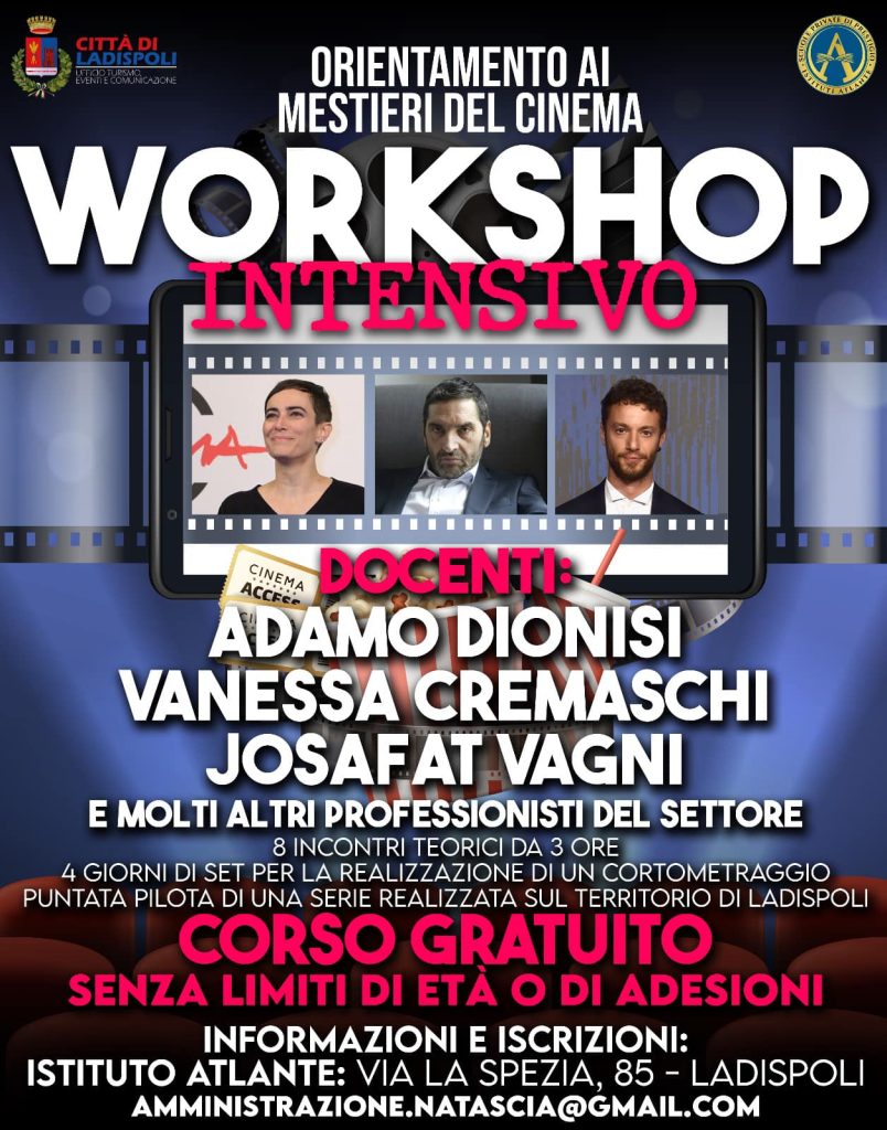 Ladispoli, workshop gratuito con l'attore Adamo Dionisi