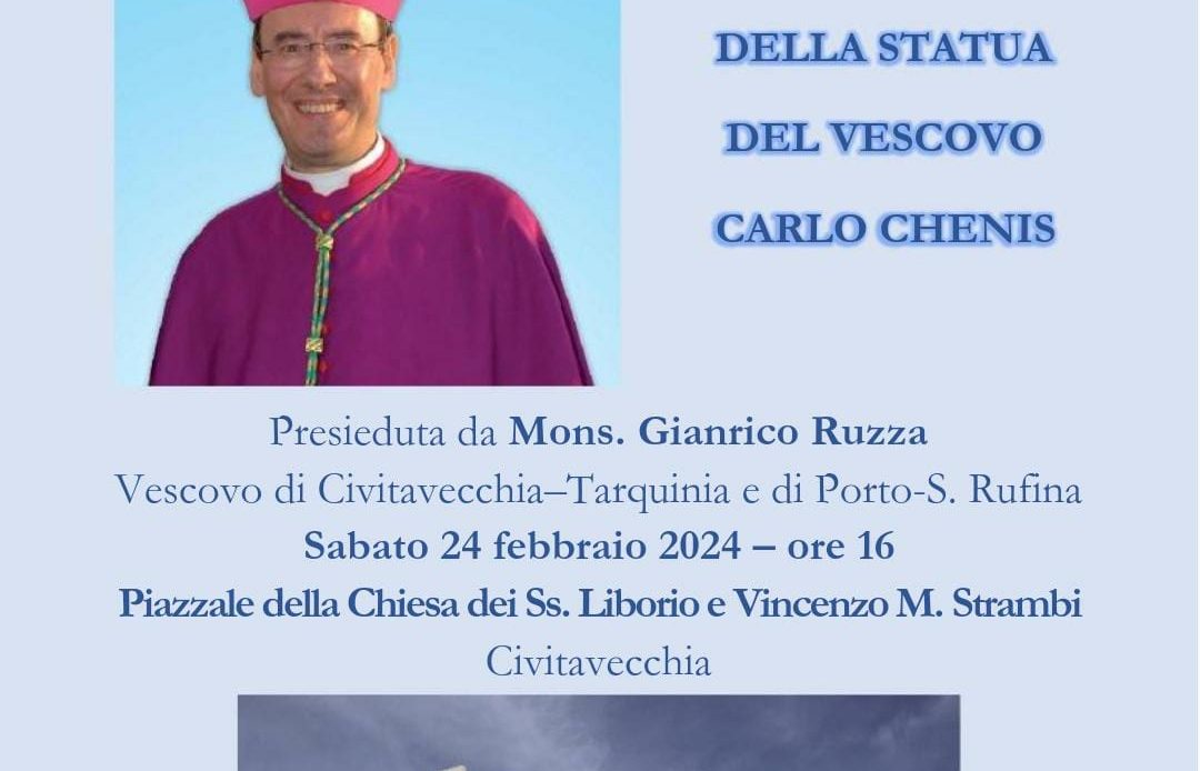 Civitavecchia, nuova installazione della statua dedicata al vescovo Carlo Chenis