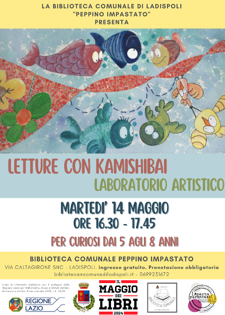 Biblioteca Ladispoli, letture con Kamishibai e laboratorio artistico per bambini e bambine