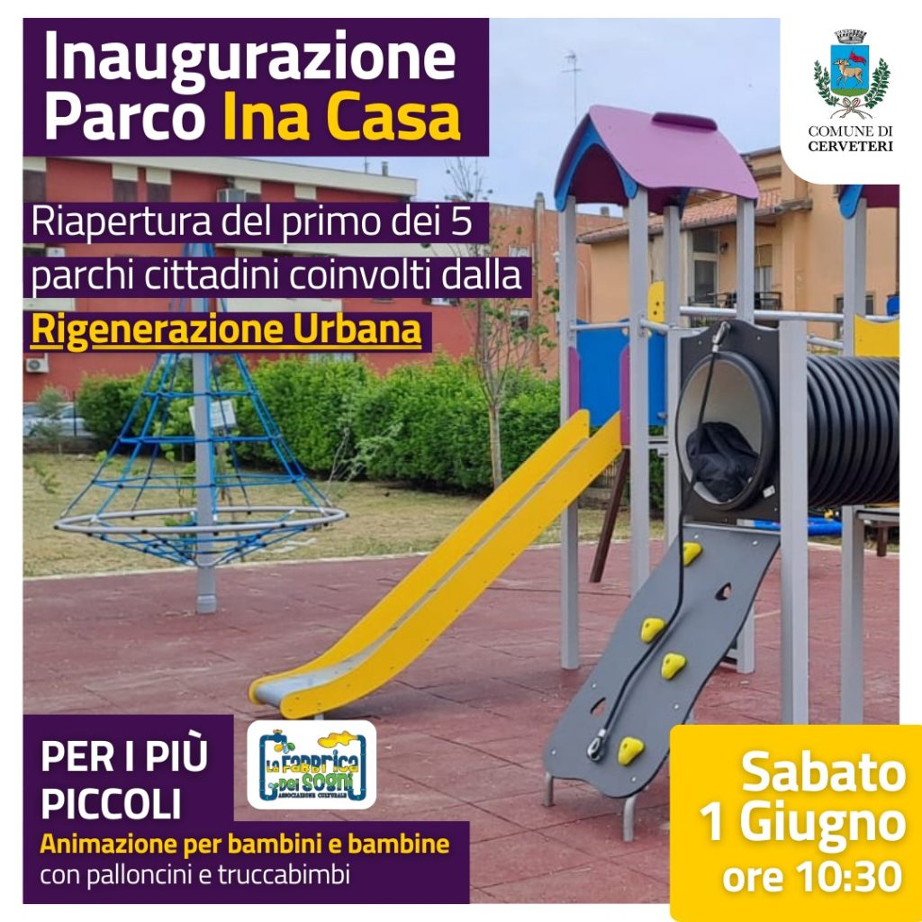 Cerveteri, sabato mattina l'inaugurazione del Parco Ina Casa