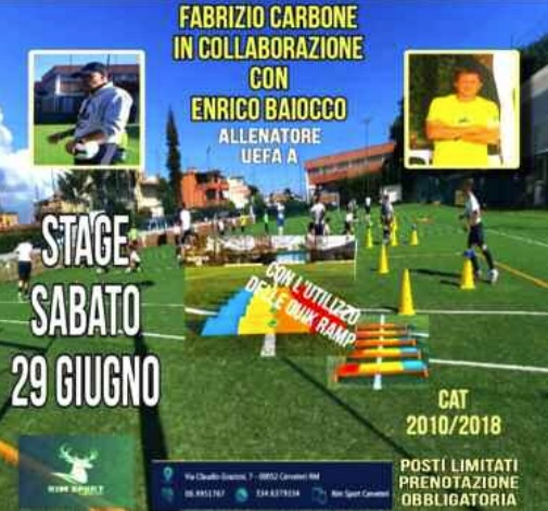 Cerveteri, nuovo stage di tecnica individuale con la ‘coppia d’attacco’ Carbone - Baiocco