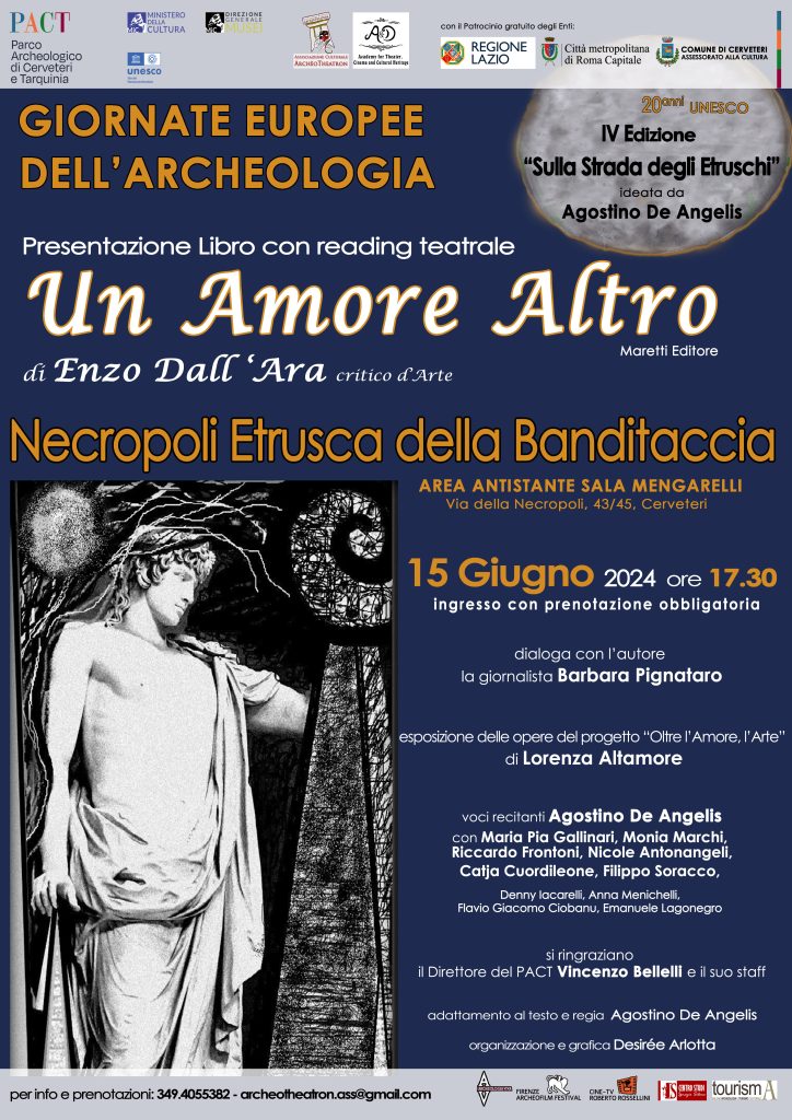 Cerveteri, il 15 Giugno alla Necropoli della Banditaccia l’evento “Un Amore Altro” con Enzo Dall’Ara e Agostino De Angelis