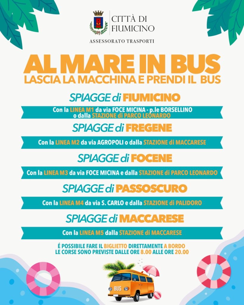 Fiumicino, partito il servizio "A Mare in bus"