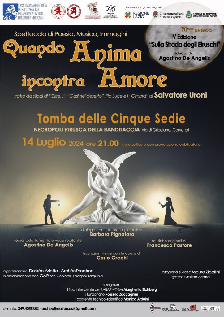 Cerveteri, domani nell’area archeologica “Tomba delle Cinque Sedie” un evento dedicato alle poesie di Salvatore Uroni con Agostino De Angelis