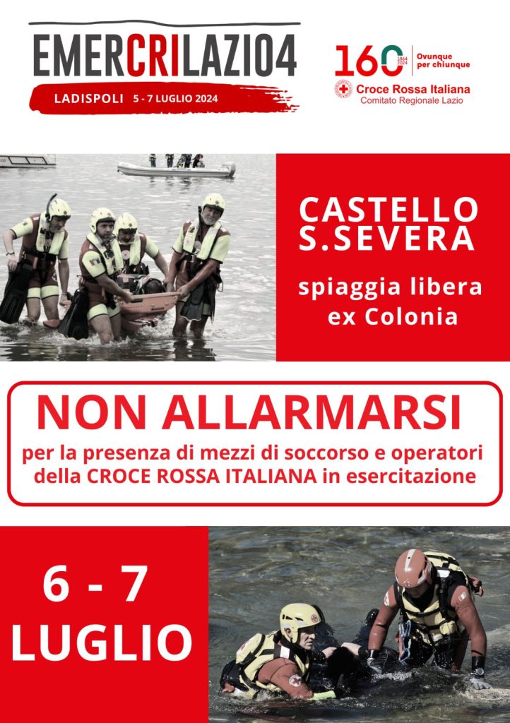 Ladispoli e Santa Severa: il 6 e 7 luglio le esercitazioni della Croce Rossa Italiana in vista del Giubileo del 2025