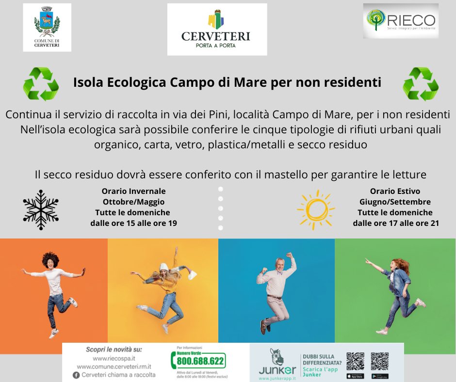 Isola Ecologica a Campo di Mare per non residenti: entra in vigore l'orario invernale