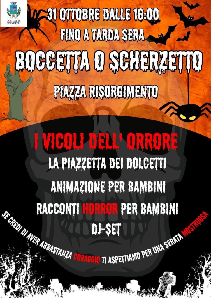 Programma dell'evento:

I Vicoli dell’Orrore: un percorso tra gli angoli più misteriosi e suggestivi della Boccetta.

La Piazzetta dei Dolcetti: dolcetti e scherzetti per tutti i bambini.

Animazione e Spettacoli per Bambini: intrattenimento dedicato ai più piccoli con attività imperdibili.

Racconti Horror per Bambini: storie spaventose pensate per un pubblico giovane.

DJ Set: musica a tema Halloween per ballare fino a tarda sera.

Informazioni utili:

Per garantire la sicurezza dei partecipanti e il corretto svolgimento dell'evento, il centro storico sarà chiuso al traffico.

È previsto un parcheggio apposito per residenti e partecipanti presso il parcheggio della Falconiera, situato in Via Merlini, lato Cimitero Vecchio.
