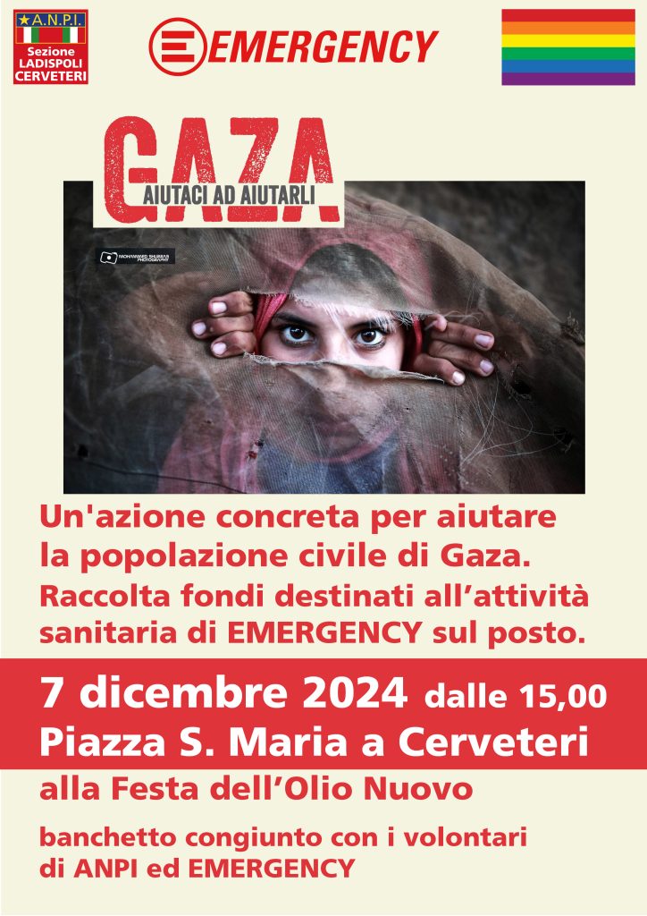 L'ANPI ed Emergency alla Festa dell'Olio Nuovo di Cerveteri per Gaza