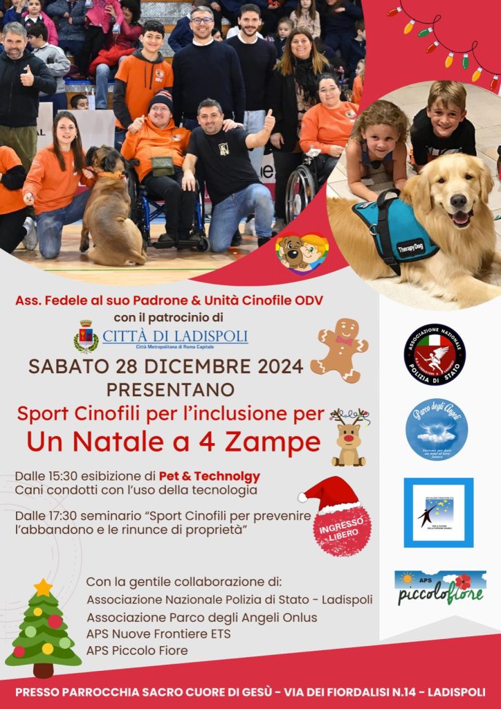 Ladispoli: Sport Cinofili per l'inclusione "per Un Natale a 4 zampe"