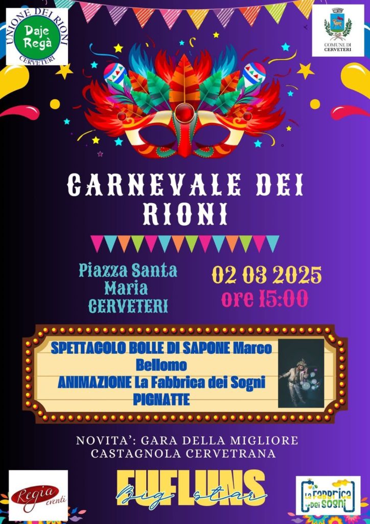 Cerveteri, domani in Piazza Santa Maria il Carnevale dei Rioni