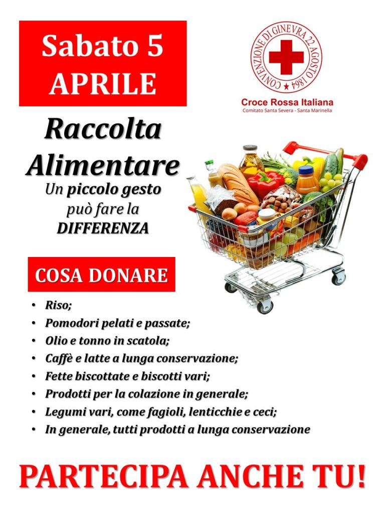 A Cerveteri raccolta alimentare di Croce Rossa Italiana