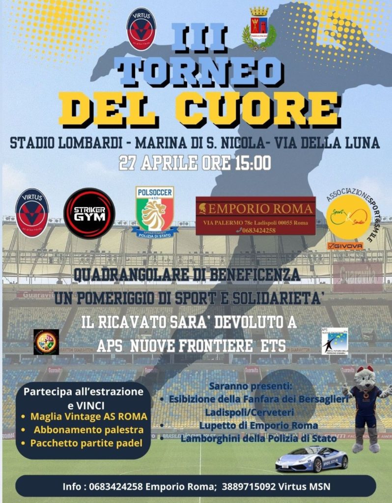 Ladispoli, domani alle 15:00 torna il Torneo del Cuore