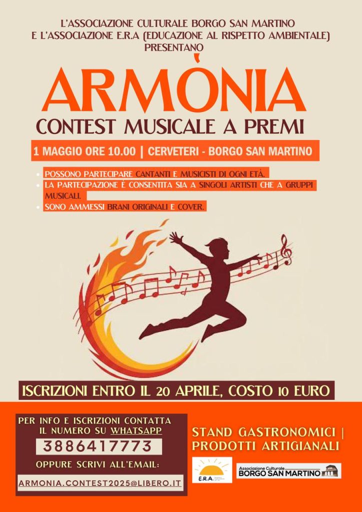 1 maggio a Cerveteri, contest musicale nella piazza di Borgo San Martino
