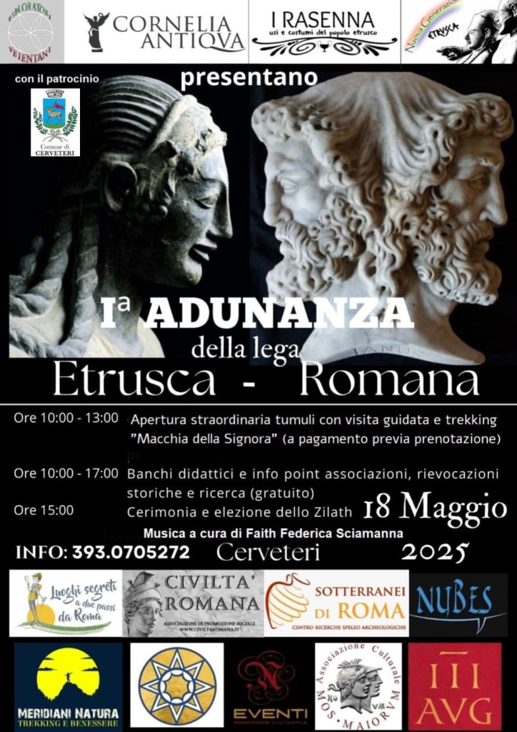 Cerveteri, domenica 18 maggio si svolgerà la “Prima adunanza della lega Etrusco – Romana”
