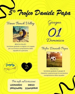 Daniele Papa, il 1° giugno il quinto Trofeo in suo ricordo