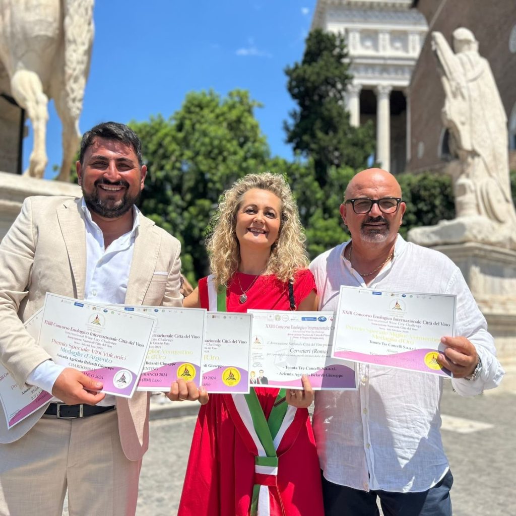 "Cerveteri premiata al Concorso Enologico Internazionale Città del Vino in Campidoglio"