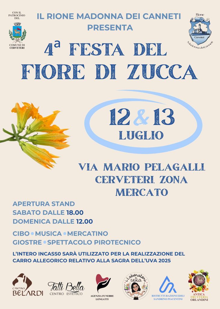 Cerveteri, tutto pronto per la Festa del Fiore di Zucca