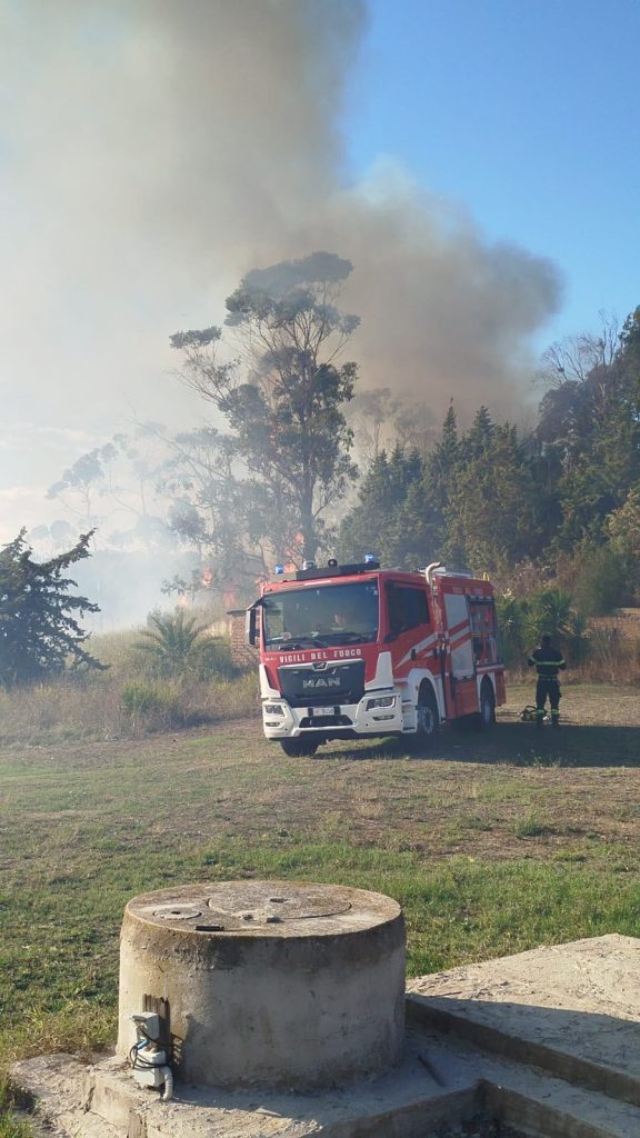 Cerveteri, a fuoco sterpaglie in via Furbara Sasso