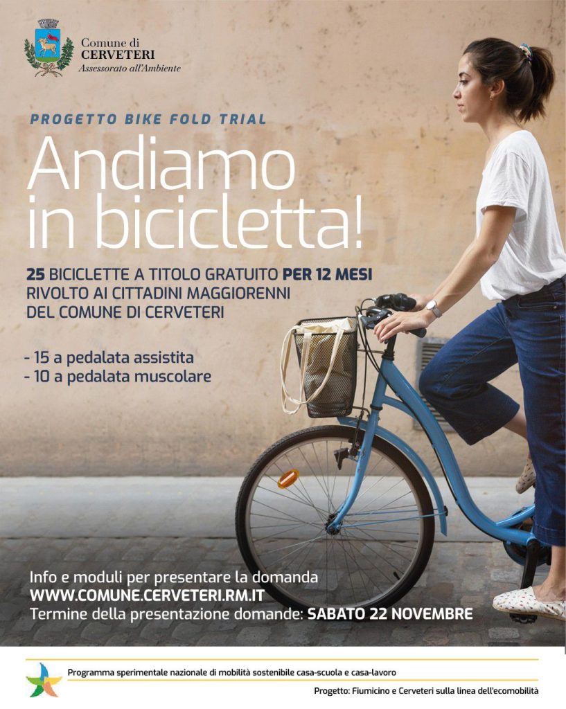 Cerveteri, parte il progetto “Andiamo in bicicletta!”: 25 bici gratuite per un anno
