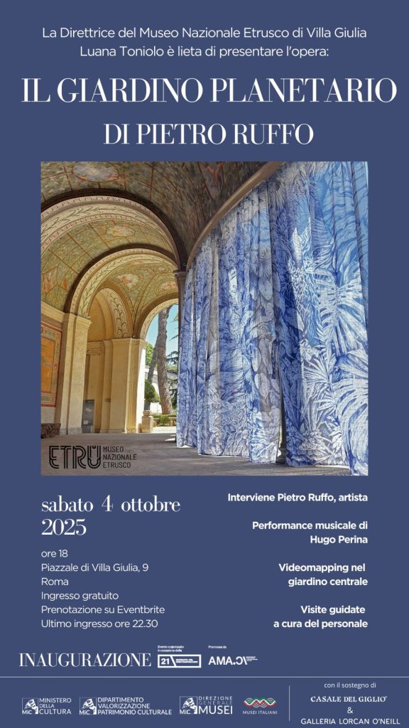 Museo Nazionale Etrusco di Villa Giulia, sabato l'inaugurazione dell'installazione "Il Giardino Planetario" di Pietro Ruffo