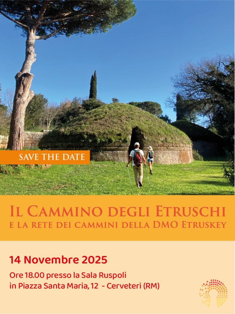 Cerveteri, domani nella Sala Ruspoli si presenta il progetto “Cammino degli Etruschi e la rete dei cammini della DMO Etruskey”