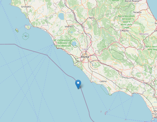 Scossa di terremoto nella notte, di magnitudo 3.3, al largo del litorale romano