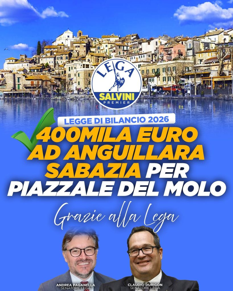 Anguillara Sabazia, dalla Legge di Bilancio dello Stato stanziati 400mila euro per la riqualificazione di Piazzale del Molo