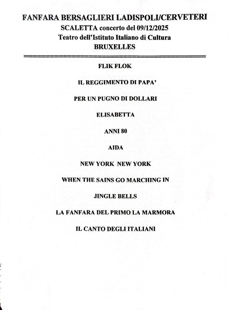 La Fanfara dei Bersaglieri di Ladispoli protagonista al Belgian Italian Jazz Festival di Bruxelles