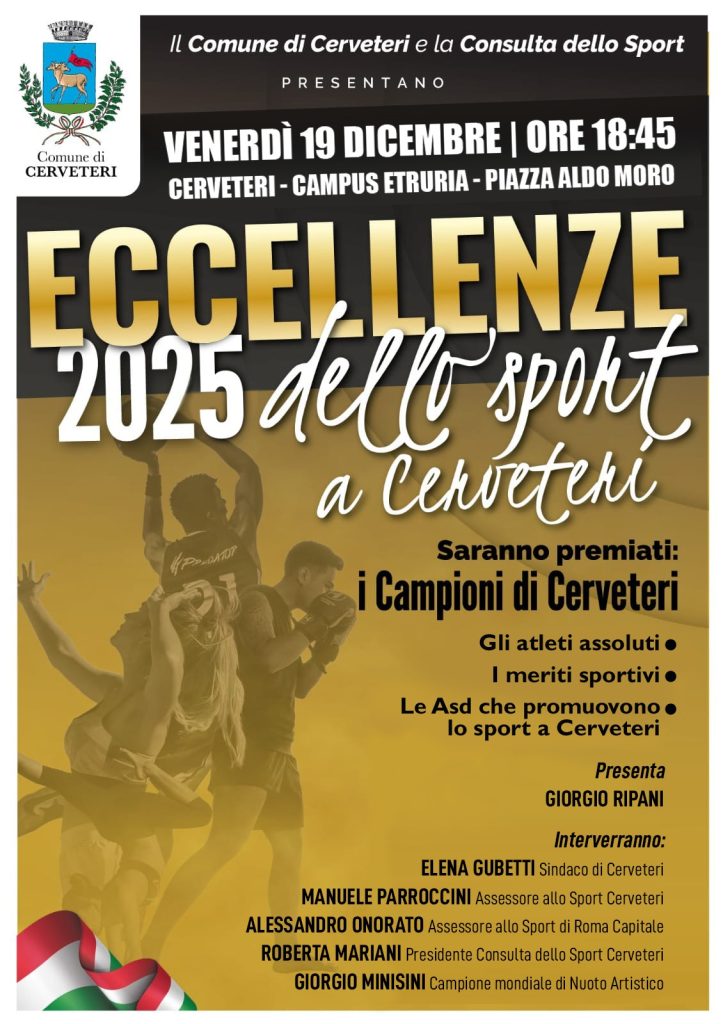 A Cerveteri “Eccellenze dello Sport”: un grande evento per premiare gli atleti della città
