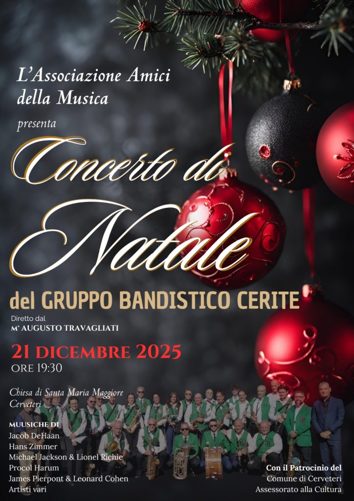 Cerveteri, domenica il concerto di Natale del Gruppo Bandistico Cerite