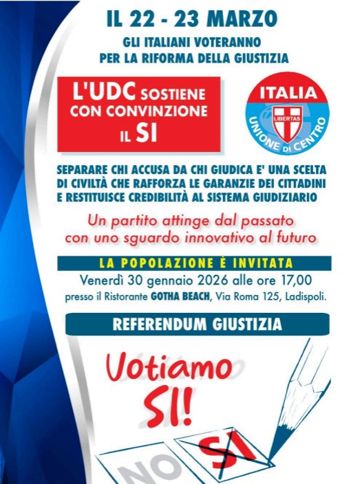 Ladispoli, il 30 gennaio si svolgerà un evento UDC: nasce la nuova sezione cittadina
