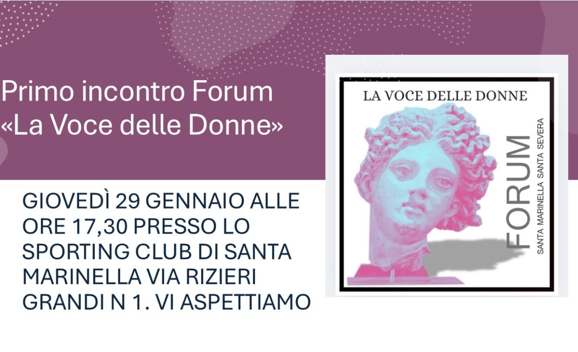 Nasce il Forum “La voce delle donne di Santa Marinella e Santa Severa”: appuntamento il 29 gennaio
