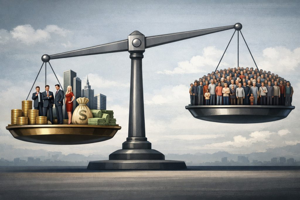 in 15 anni il 91% della ricchezza prodotta è finita ai più facoltosi, alla classe media le briciole