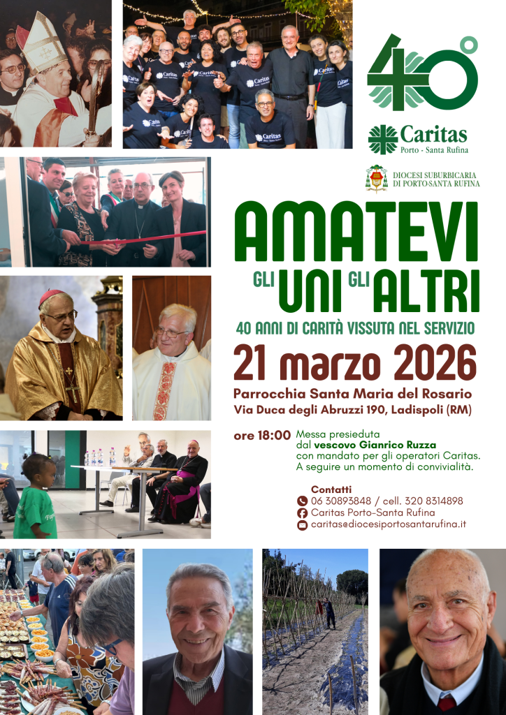 La Caritas di Porto-Santa Rufina celebra 40 anni di servizio: oggi la Messa presieduta dal vescovo Ruzza a Ladispoli