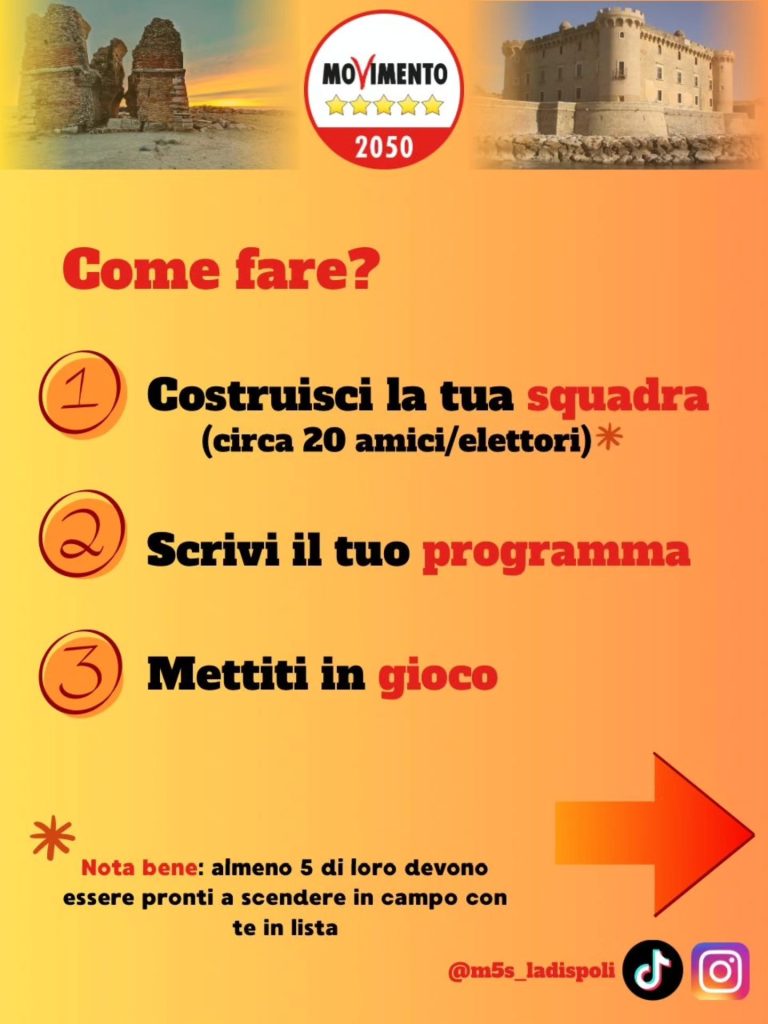 Ladispoli, il Movimento 5 Stelle ricerca di un candidato Sindaco under 40 proveniente dalla società civile