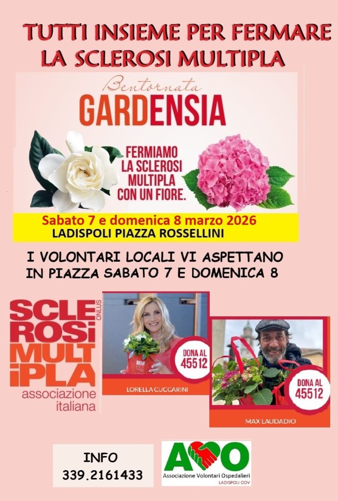 A Ladispoli la “Gardensia” AISM a sostegno della ricerca sulla Sclerosi Multipla