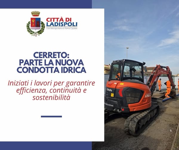 Ladispoli, al via i lavori della nuova conduttura idrica nel quartiere Cerreto