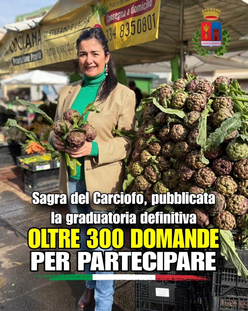 Sagra del Carciofo, pubblicata la graduatoria definitiva: oltre 300 le domande per partecipare