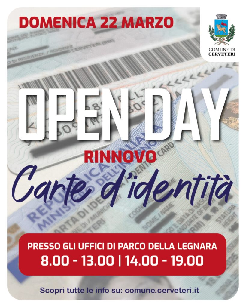 Cerveteri, domani open day per il rinnovo della Carta d'Identità