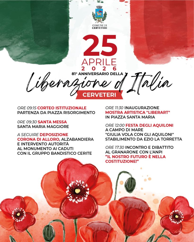 Festa della Liberazione, Festa di tutti gli italiani: il programma delle iniziative istituzionali a Cerveteri