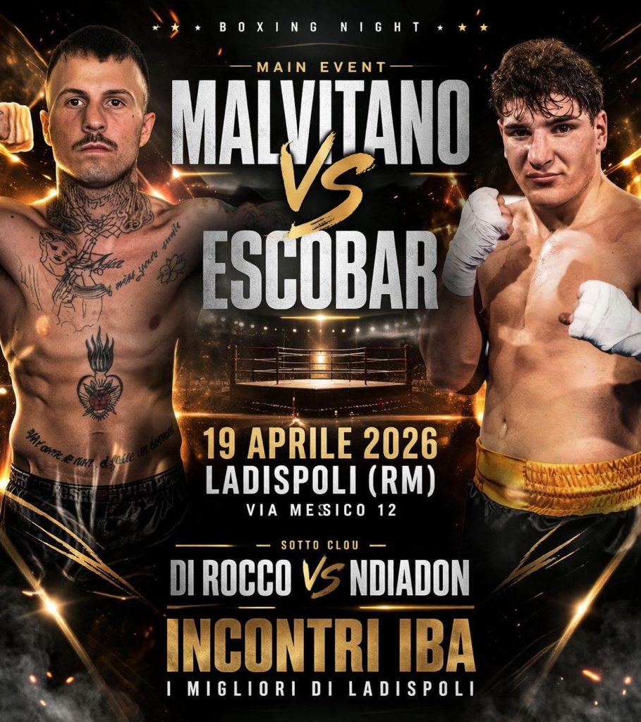 Boxe spettacolo a Ladispoli: domani Malvitano sfida Escobar.