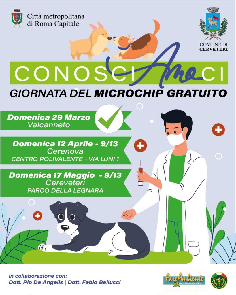 “ConosciAMOci”, a Cerenova giornata della microchippatura gratuita: un gesto d’amore per il proprio cane