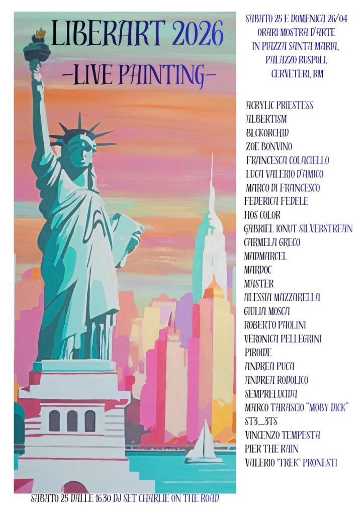 Domani a Cerveteri inizia “LiberArt”: più di cento artisti e mostra d’auto d’epoca