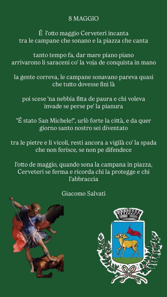 Giacomo Salvati dedica una poesia alla festa del Patrono di Cerveteri