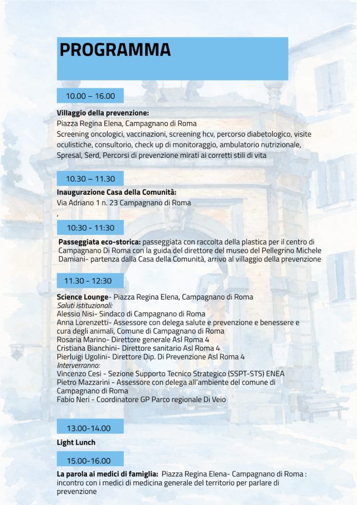 Asl Roma 4: oggi a Campagnano di Roma la giornata "One Health" tra prevenzione e ambiente