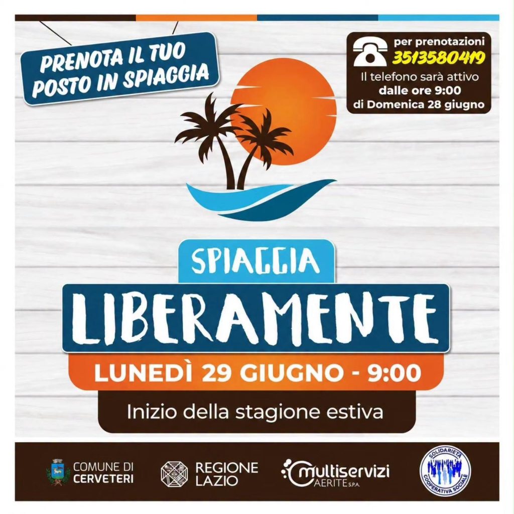 Cerveteri, torna “Liberamente”. Dal 29 giugno riapre la spiaggia comunale gratuita e accessibile