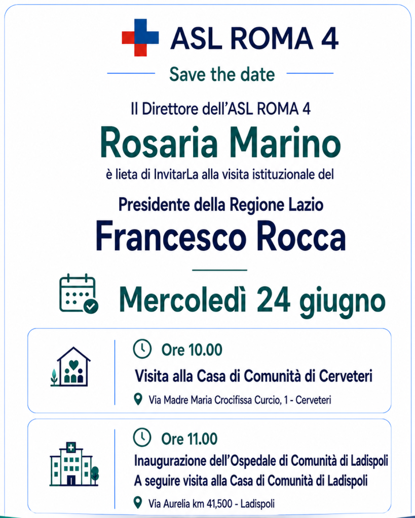 Sanità: tre nuovi presidi territoriali per la Asl Roma 4, domani le inaugurazioni a Cerveteri e Ladispoli